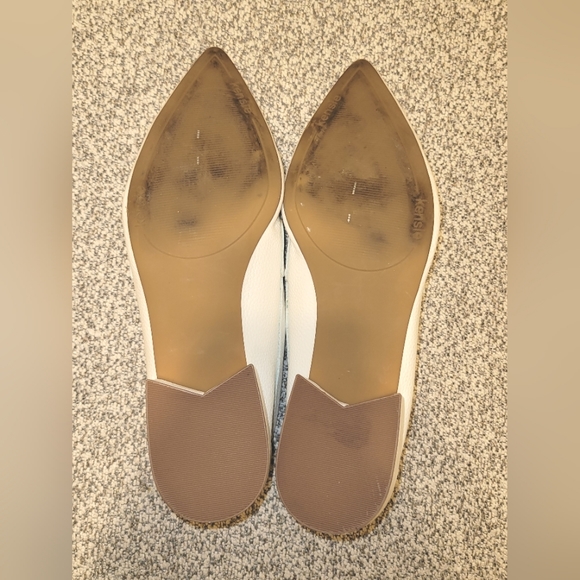 Kensie | White Leather | Pointed-Toe Studded Loafer Flats | Size 8M - Picture 7 of 7